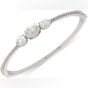 GIVENCHY Silver Crystal Hinged Bangle Bracelet Valentines Day gift ideas